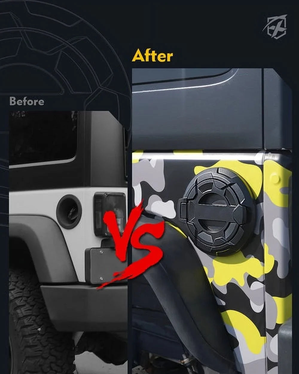 Cap Theft 07-18 for Bedrock Fuel Aluminum, Series Style, Xprite Cover Wrangler JKU, Easy Gas Offroad Jeep Installation, Deterrence Lightweight JK