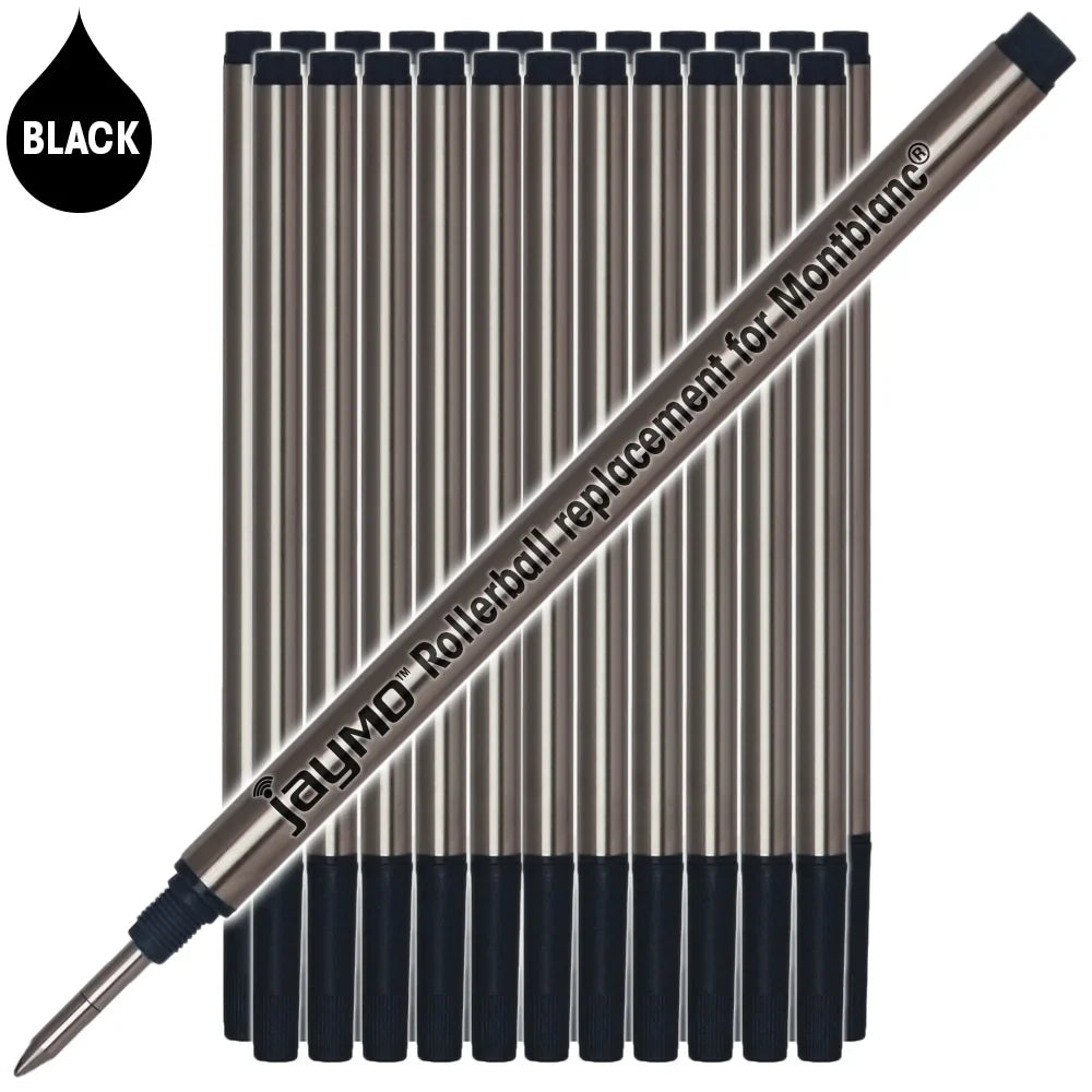 113 105158 - Replacement Rollerball - Measures Montblanc 4.44 Long Jaymo in Pen for mm / 24 - Black Refill