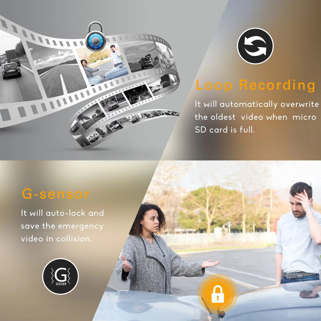 Screen Cars Camera TOGUARD IPS Mirror View with Rear Cam Touch 10-inch Backup Mirror Full 1080P Dash for Camera Waterproof