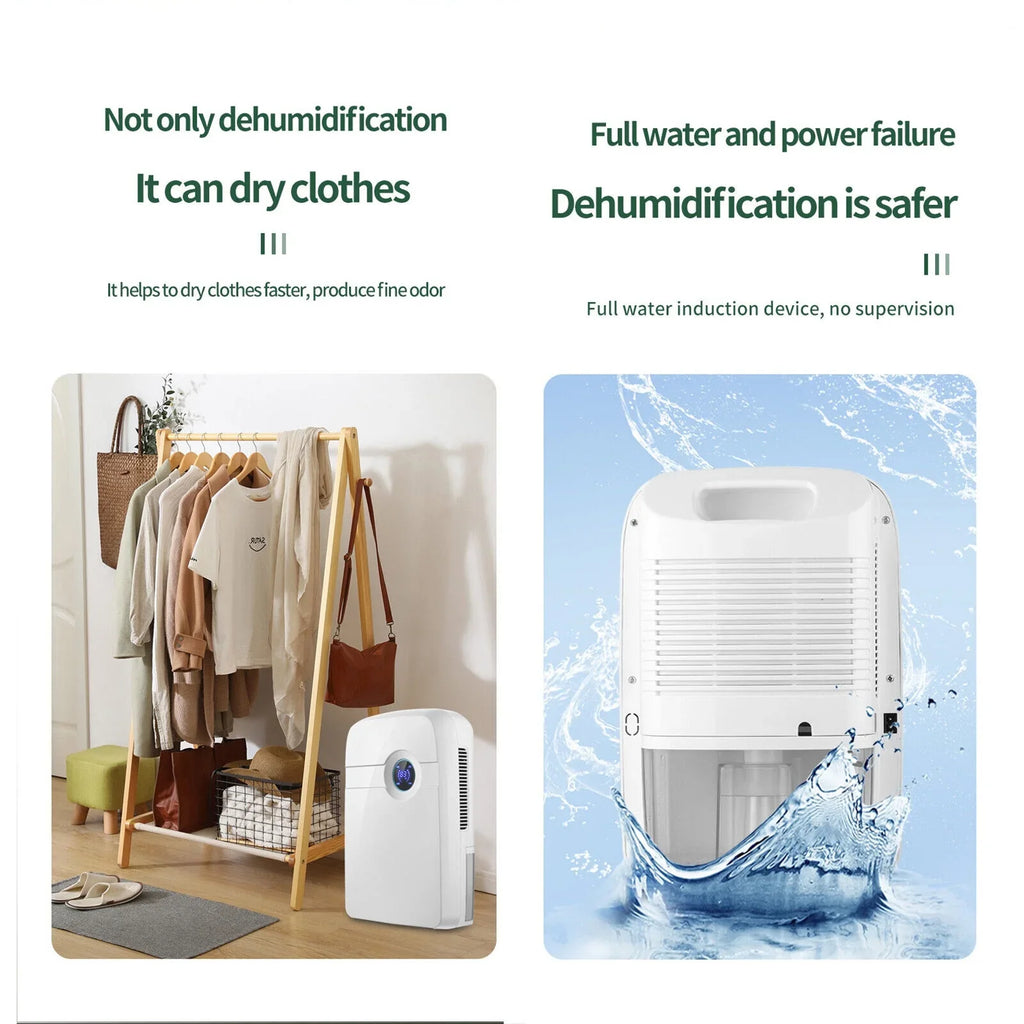 Dryer Water Compact Moisture Tank Hose MIni Caravan Dehumidifier RV Bedroom 2.5L ZhdnBhnos w/ Drain Portable Garage for