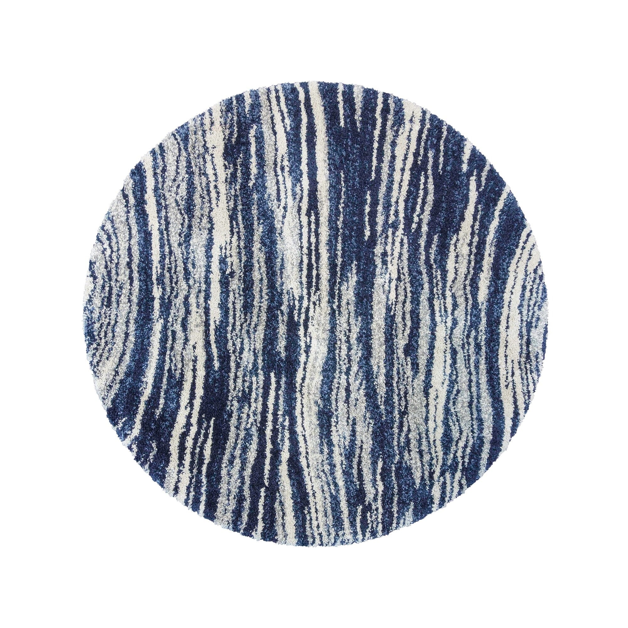 7'10" Ultimate Gertmenian Plush Whipt Area 8' Shag Round Blue Rug Shag