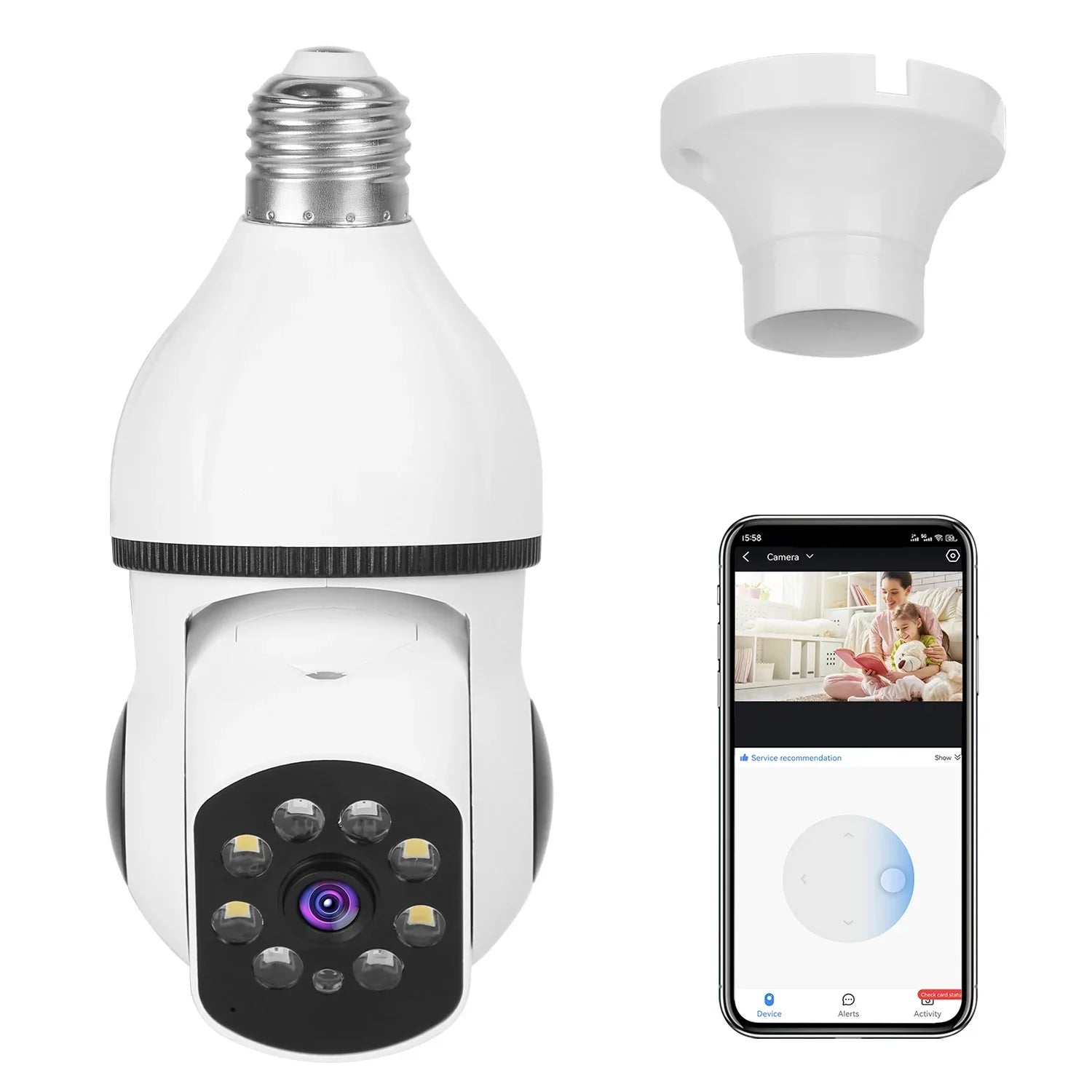 Panoramic Bulb E27 iMounTEK Surveillance Audio APP Control Camera Motion Night 1080P Vision Two-Way FHD Alarm Security Tracking Electric Camera WiFi 360 Degree Wireless