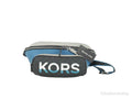 Large Multi Michael Logo Cooper Kors Blue Belt Utility Bag Leather Embroidered