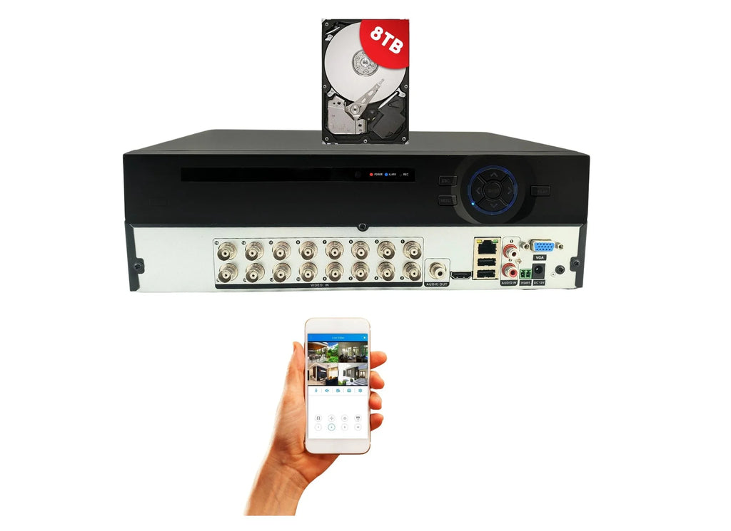 Digital Hybrid CVI Camera Recorder HDD Analog TVI 16 4in1 CCTV Channel Security Evertech Video DVR 8TB AHD H.265