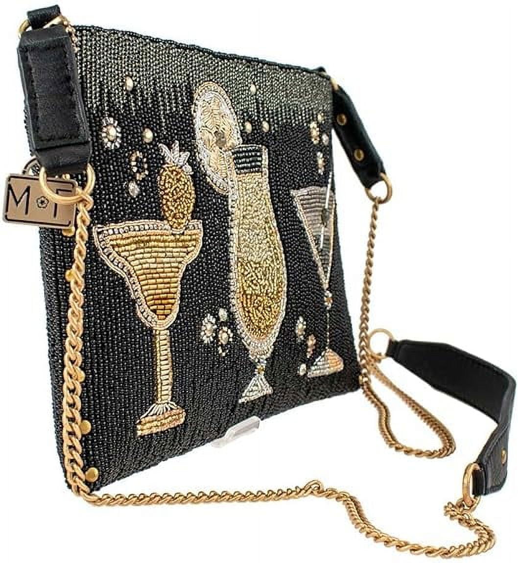 Black Cocktails Round Frances Crossbody Handbag, Clutch Mary Another