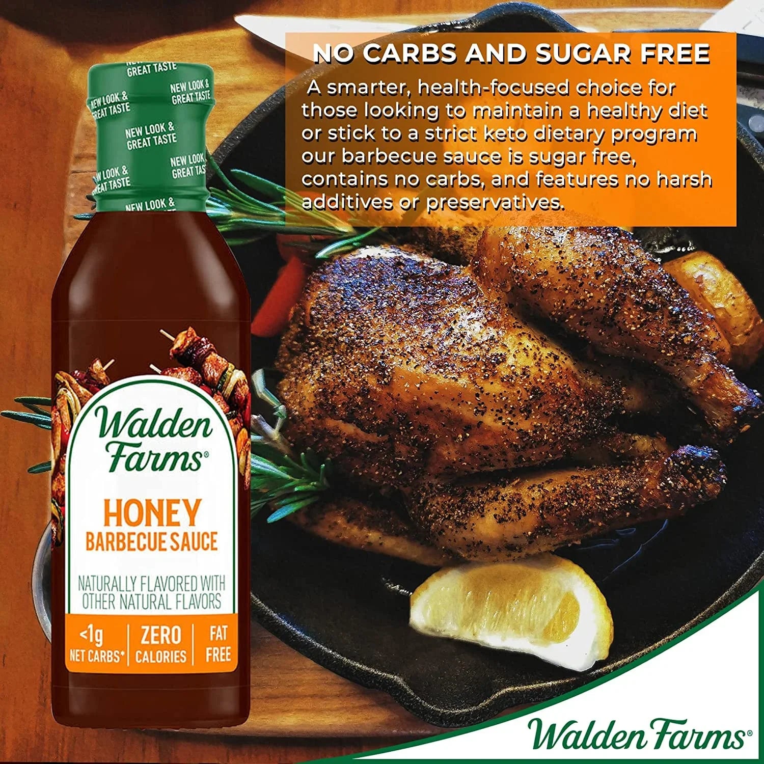 Walden Sauce Pack oz 12 Calorie fl Farms Honey Free 4 Barbecue of