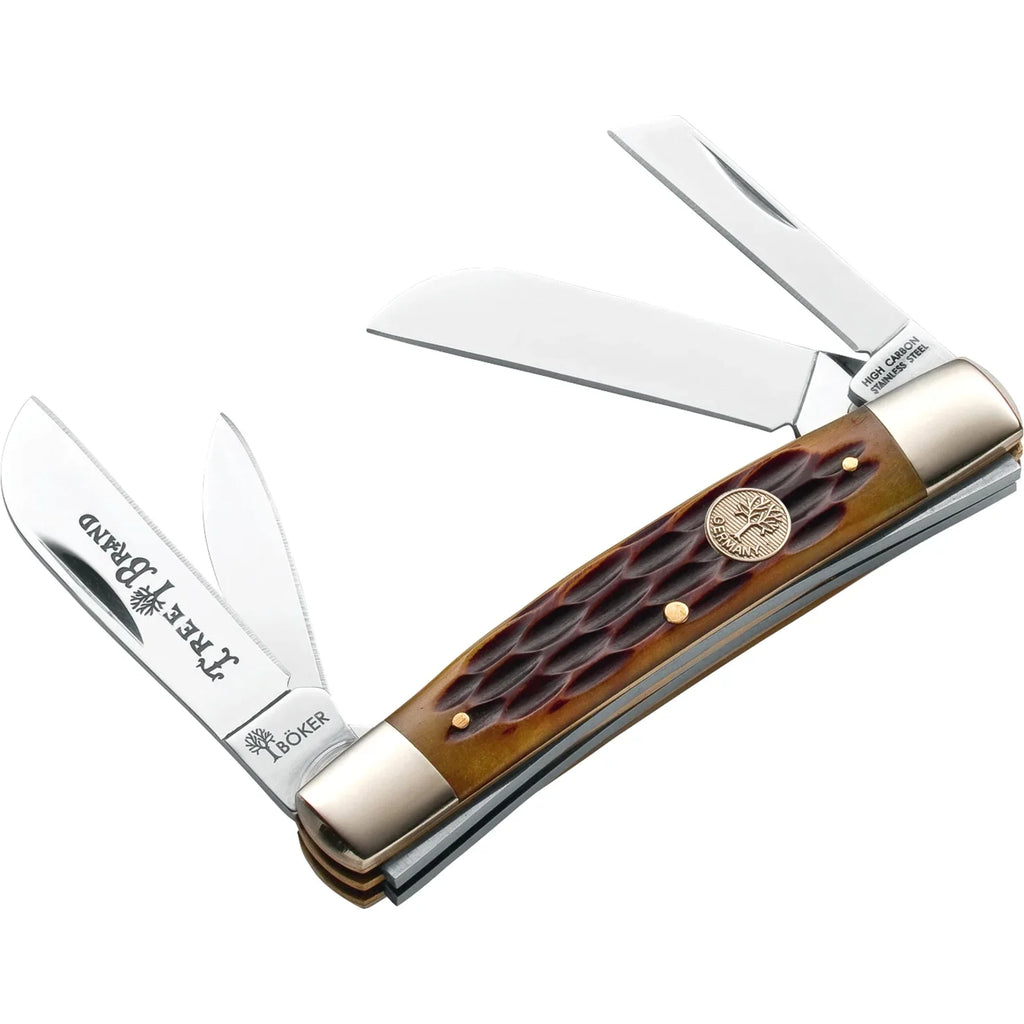 BOKER DROP BONE SET CARBON KNIFE SERIES STEEL 2.12" TRADITIONAL POINT