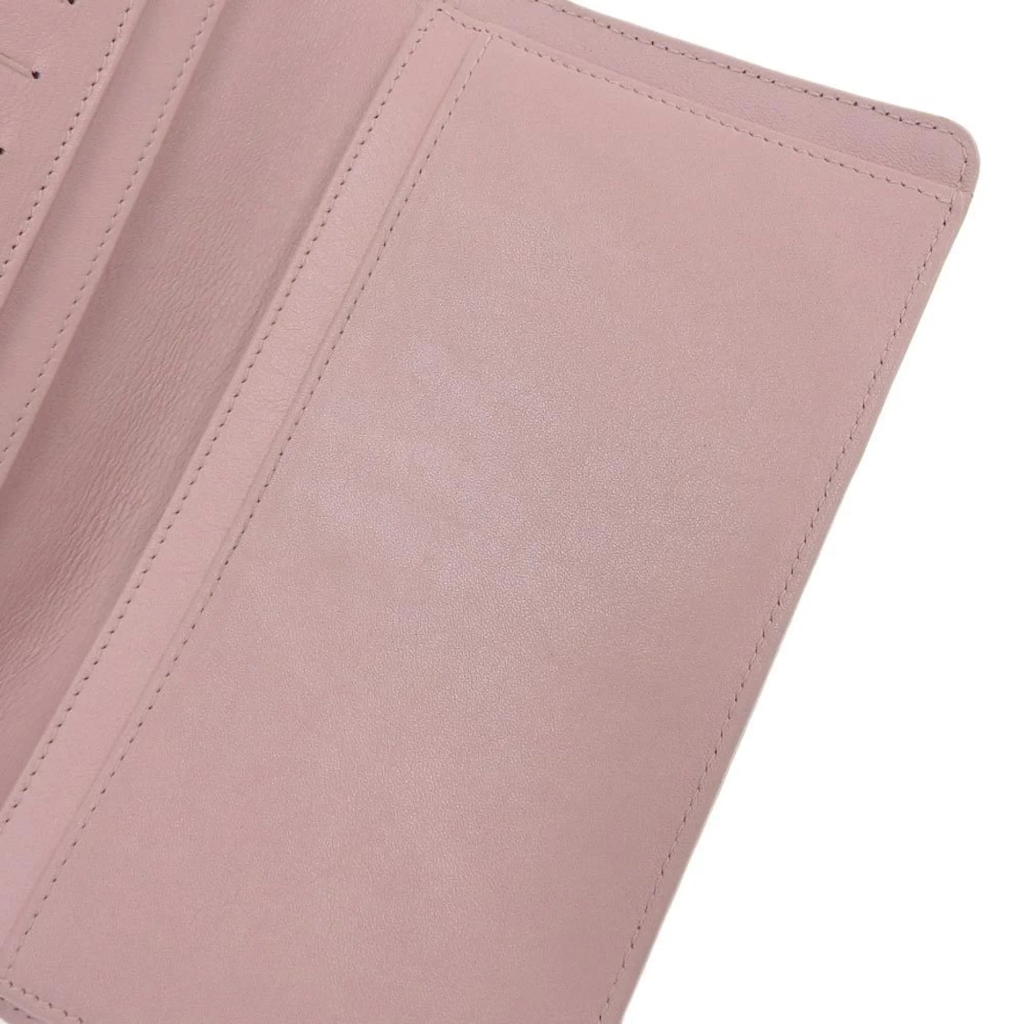 logo wallet here 16 Pre-Owned pink A48651 (Good) series long skin bi-fold Chanel caviar mark CHANEL
