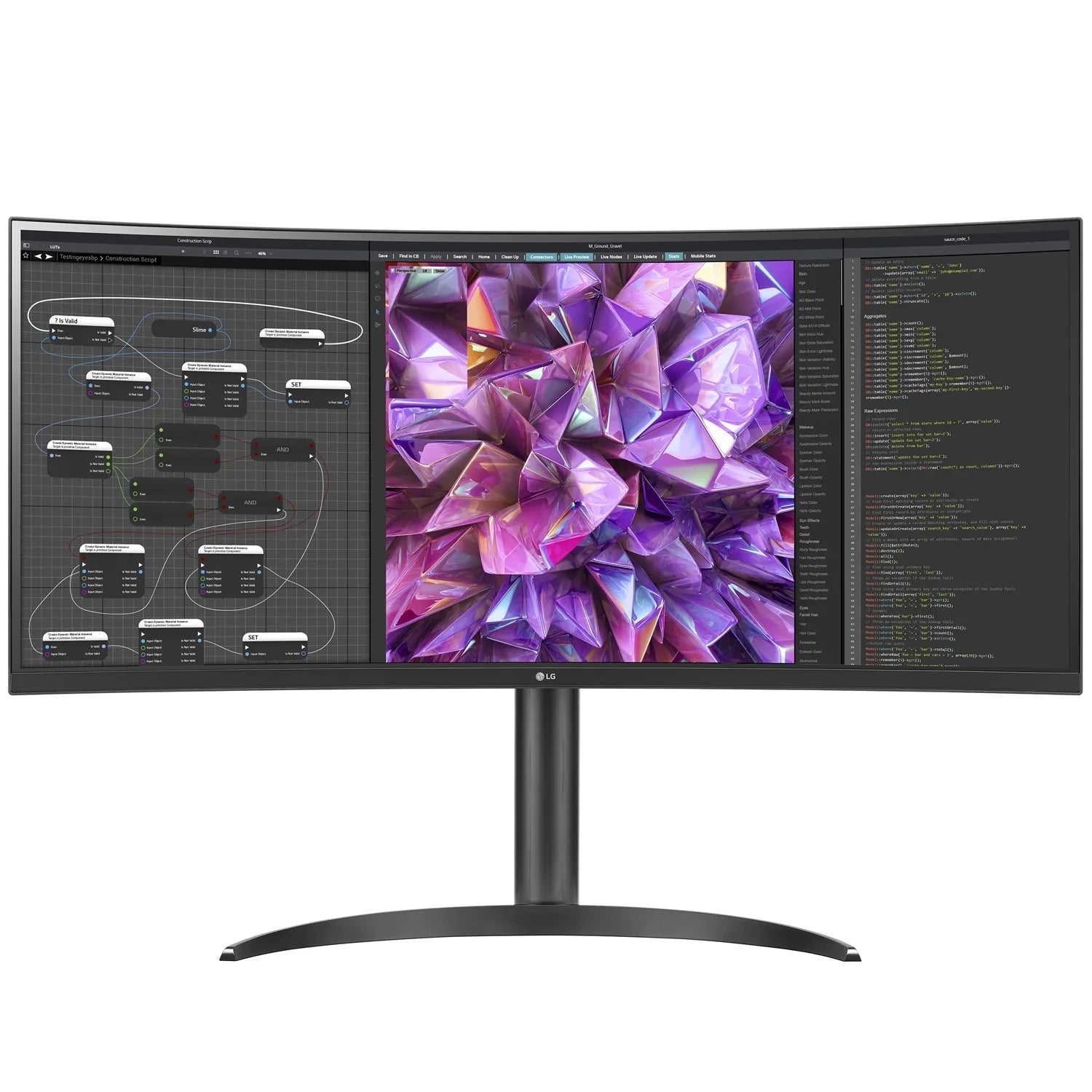 HDR IPS Curved KVM QHD LG Monitor 10 UltraWide Built-in 34WQ75C-B 34"