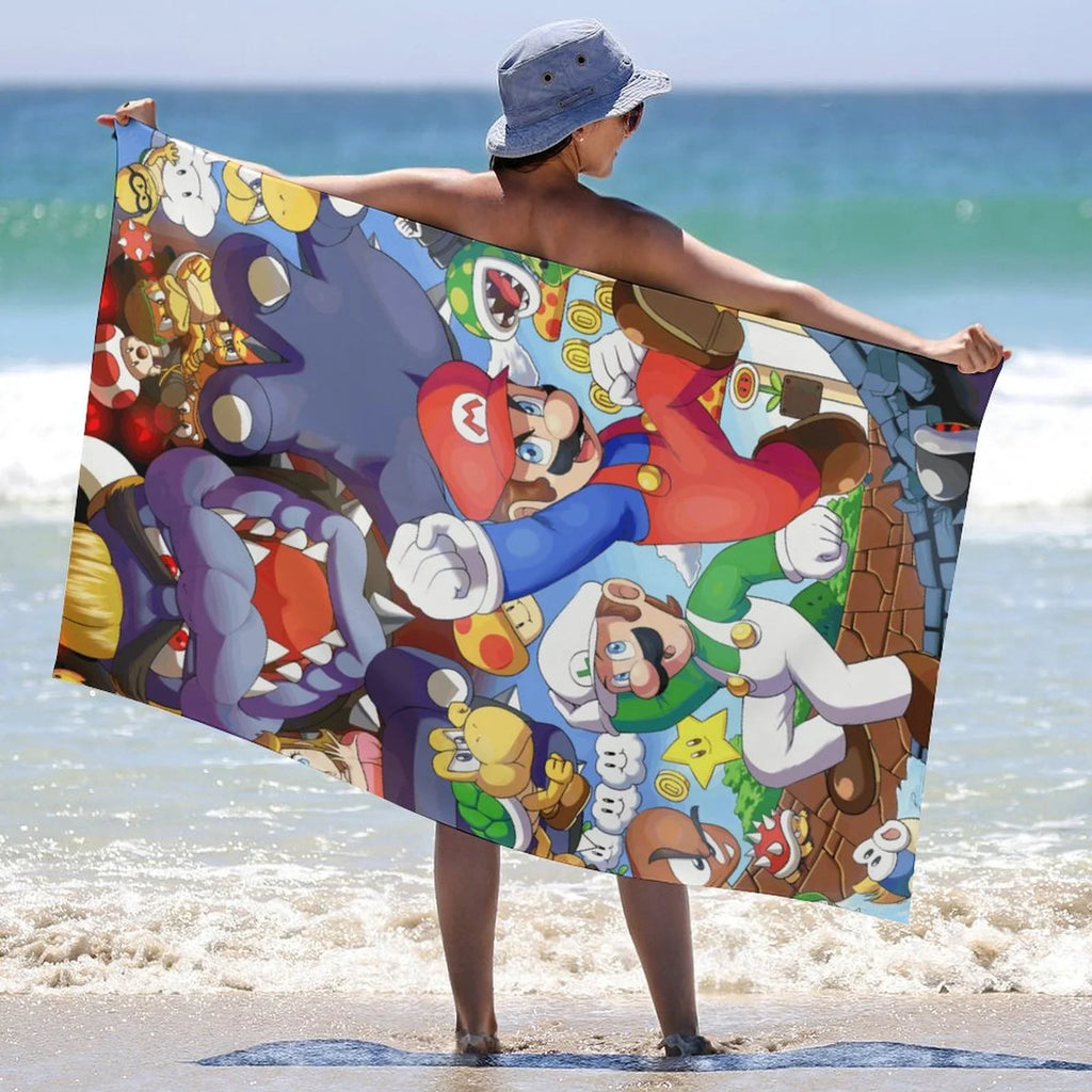 Movie Microfiber Soft Bathroom 130x80cm Swimming/Gym/Camp/Holiday Luigi Quick-Dry for Bath Mario Kid/Adults for Bros. Shower/Guests/Pool Towels Towel Absorbent Beach