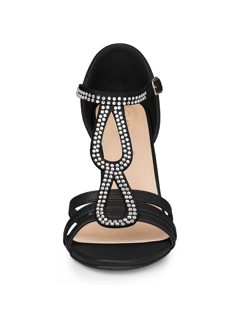 Heels Open Allegra Toe Strap Sandals Rhinestone K Women's Stiletto Ankle