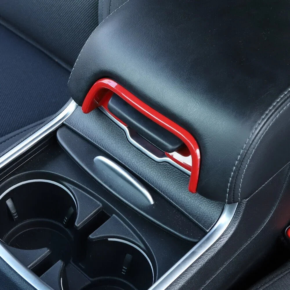 , Red Trim Armrest ABS Teledu Center m Console 2pcs Button