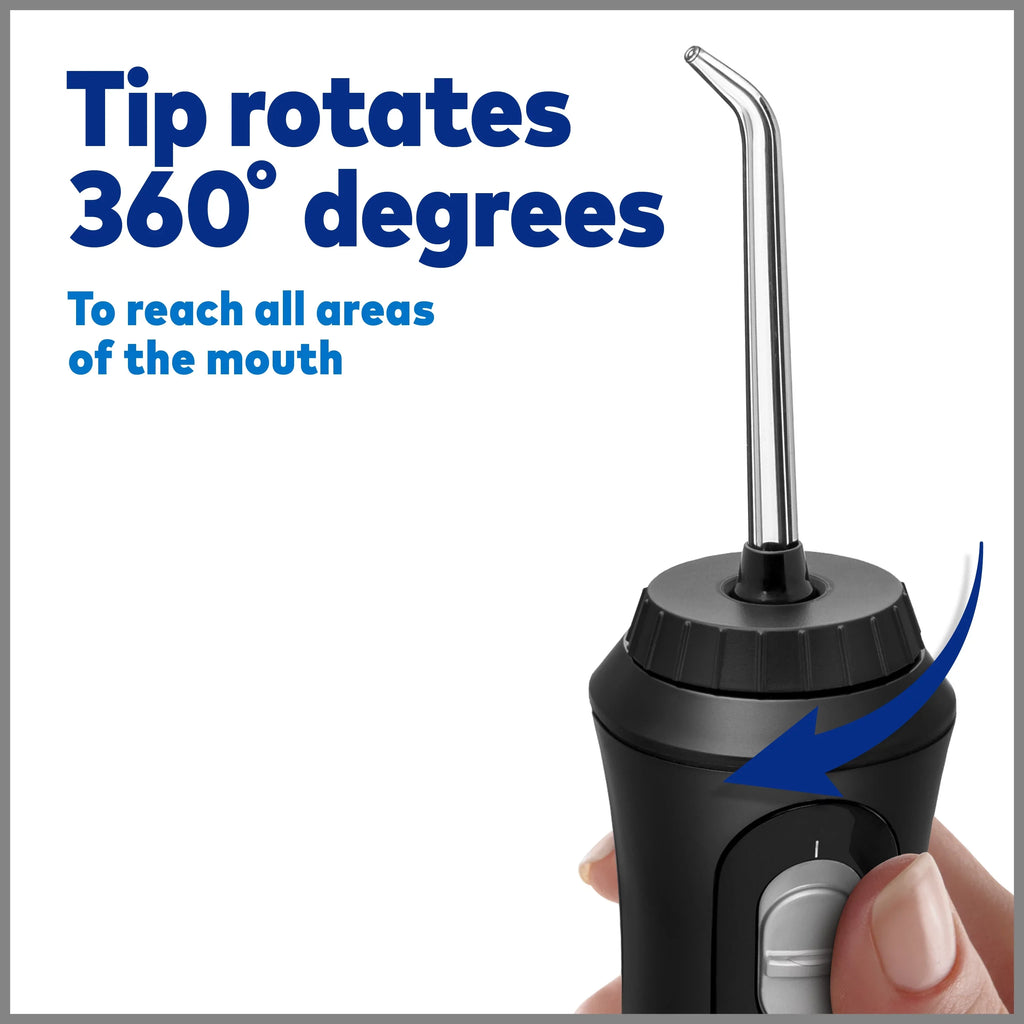 Cordless Oral Flosser Portable Irrigator, Waterpik Water Plus Black