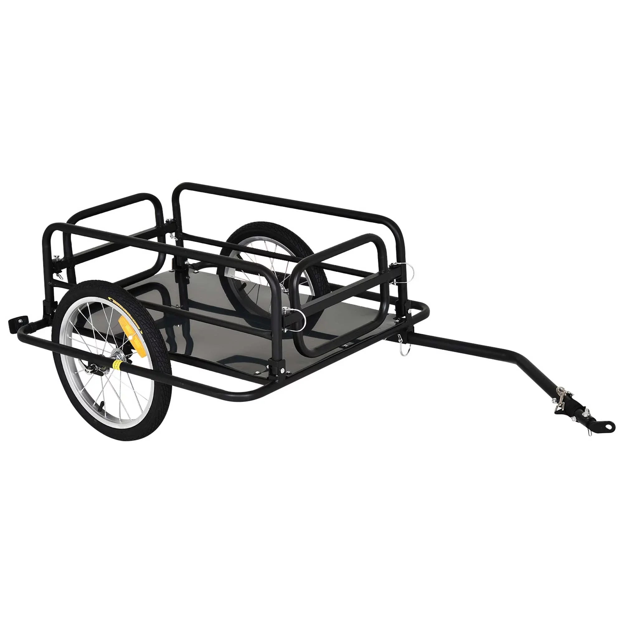Bike Hitch, Aosom Bicycle Trailer with Trailer Wagon Foldable Cargo Black Cart
