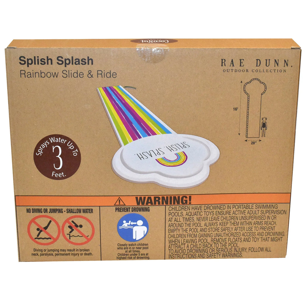 Foot Rae -16 Mat, 5+ & Float, CocoNut Sliding Sprinkler, Age Rainbow Dunn: Water Durable Slide Ride Slide Splash Splish