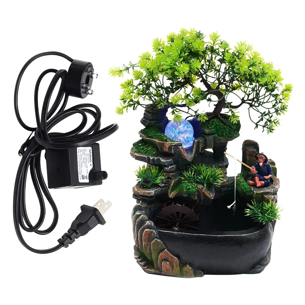 Rockery Zen Decor Miumaeov Fountain Desktop Fengshui Ornament Waterfall
