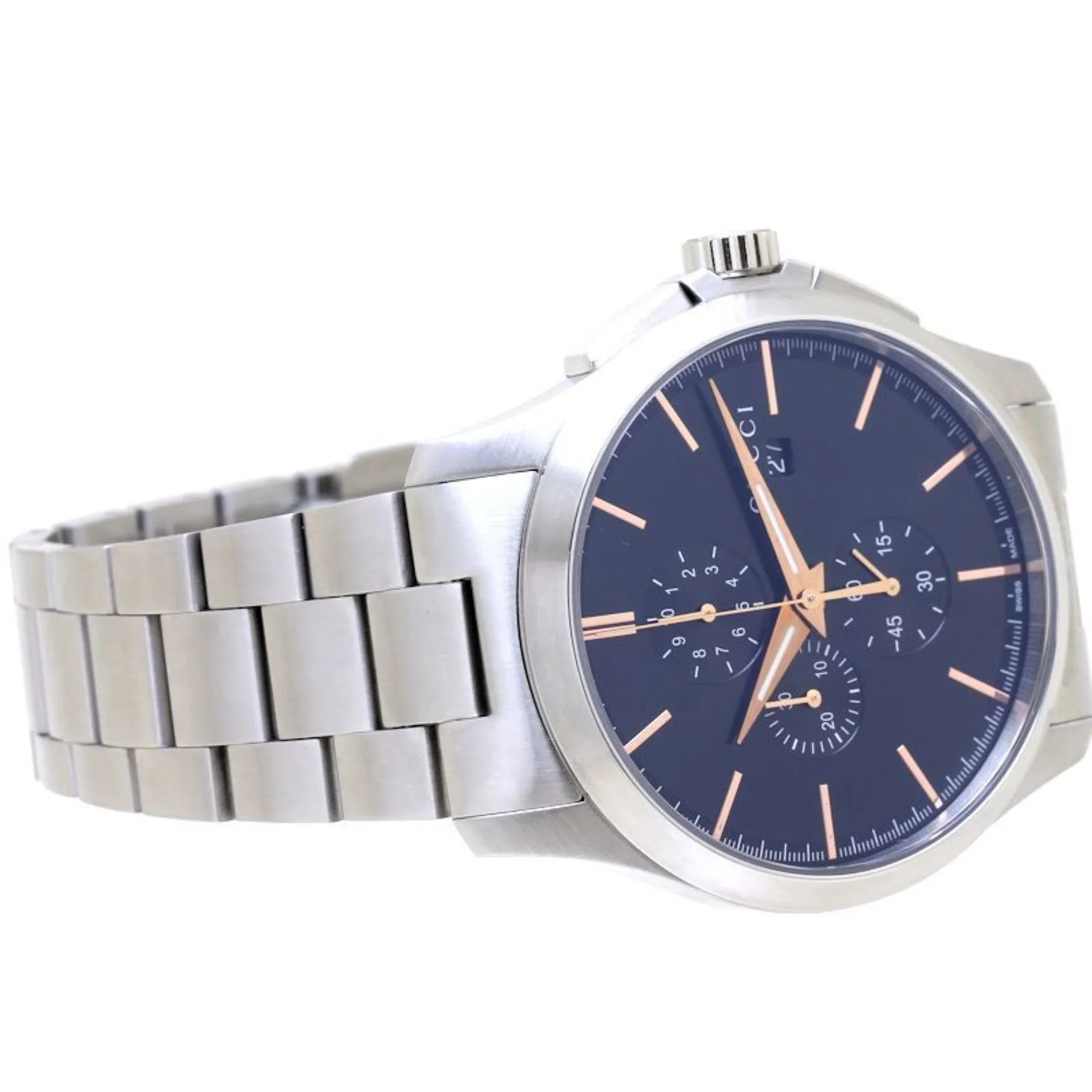 126.2 39276 New) Stainless Chronograph Timeless Pre-Owned GUCCI Steel YA126272 G Men's (Like
