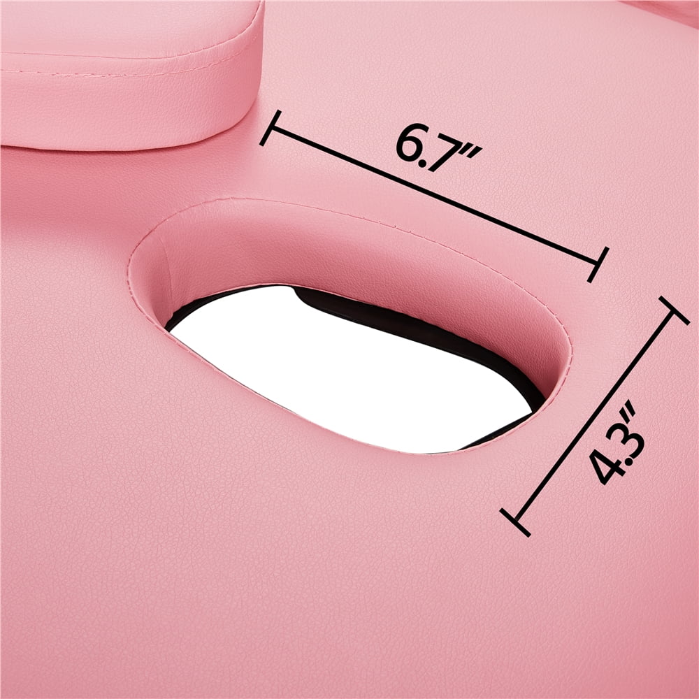 Pallet, Portable Couch, Table 3-Fold Alloy Equipment, Backrest/Headrest/Armrest/Hand Salon Pink 84'' Bed, Massage with Yaheetech Adjustable Spa Massage Bed Massage