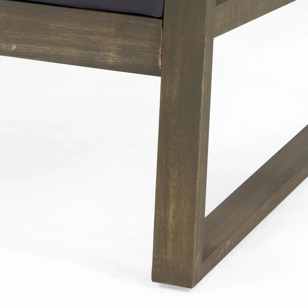 Dark Studio GDF Cushions, Acacia 4 Gray Wood Set Johnlucas and Seater with Gray Outdoor Chat
