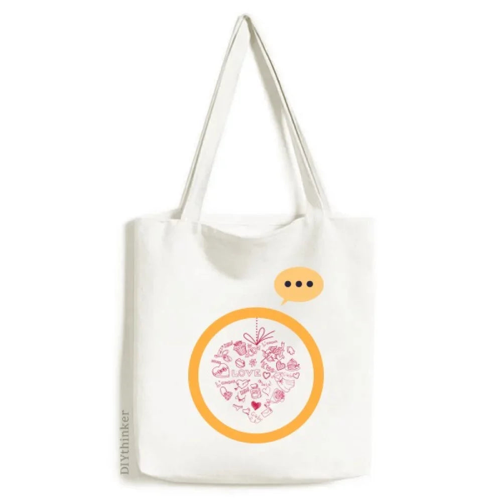 Shoulder Red Sack Expression Canvas Angel Bag Day Tote Valentine's Heart Shaped