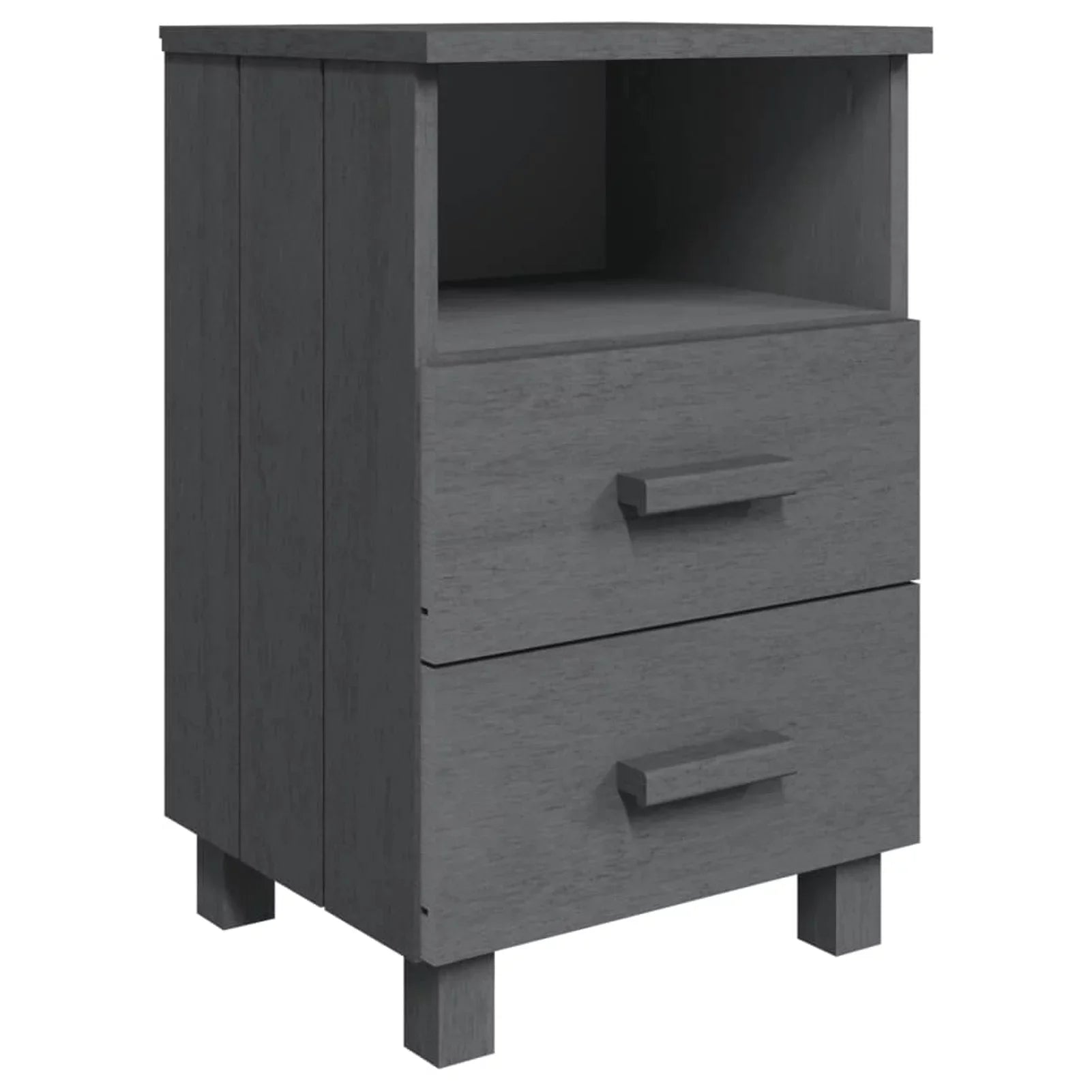 Cabinets Irfora pcs Solid HAMAR Dark Gray Wood 15.7"x13.8"x24.4" 2 Bedside