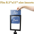 Portrait Stanchion 2" Pedro's Frame Party Pudgy by - Sign Double-Sided Black Supplies Retractable x 8.5" Metal for Stanchions Belt 11" Diameter Holder