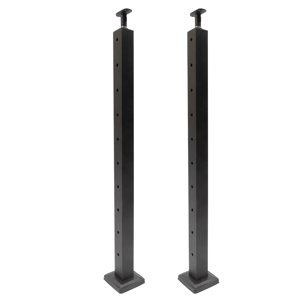 Wood Steel Two Railing Post Stainless Level Fence Post Cable System Railing Sides for Square Deck Concrete Pre-Drilled Cable 36''x2''x2'' Level