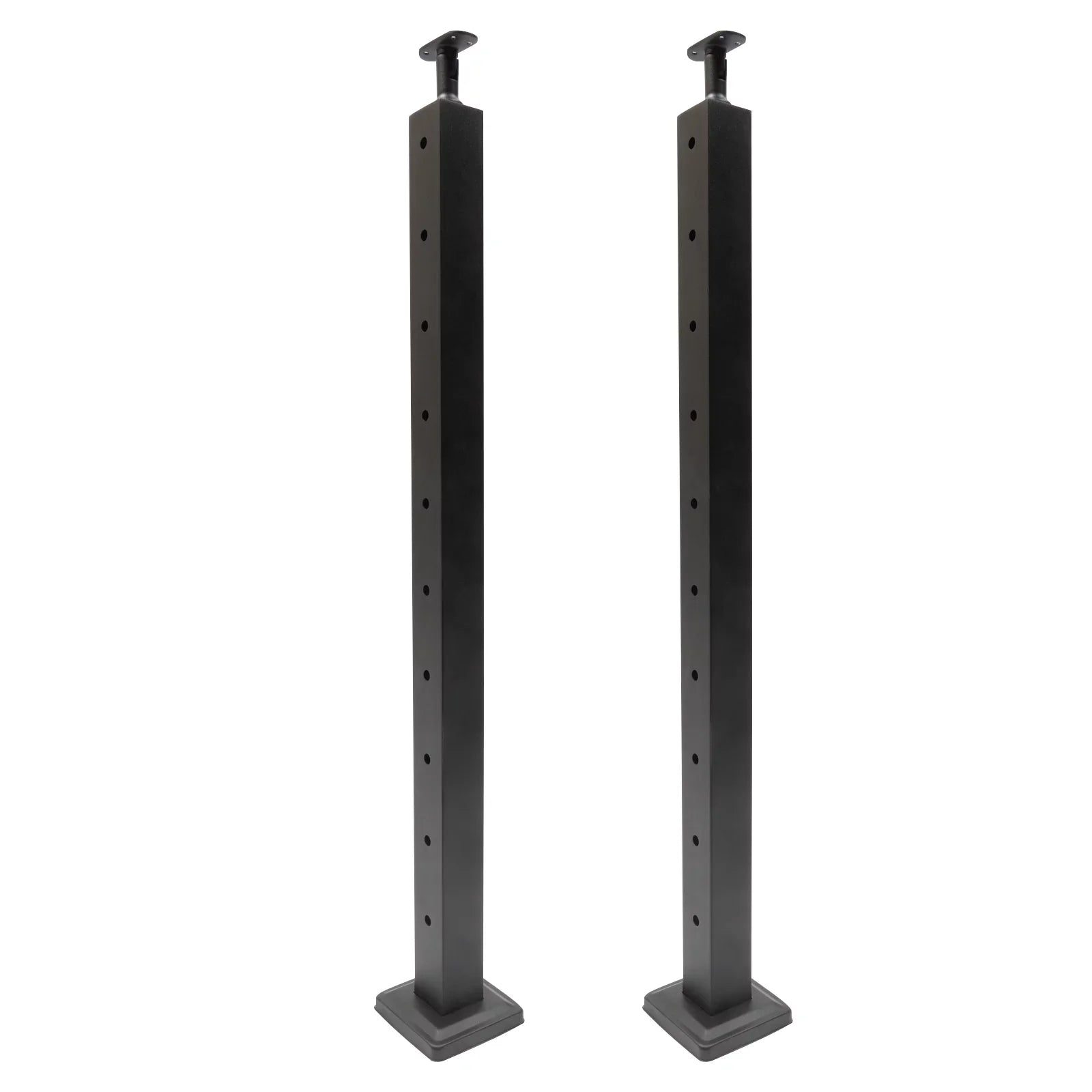 Wood Steel Two Railing Post Stainless Level Fence Post Cable System Railing Sides for Square Deck Concrete Pre-Drilled Cable 36''x2''x2'' Level