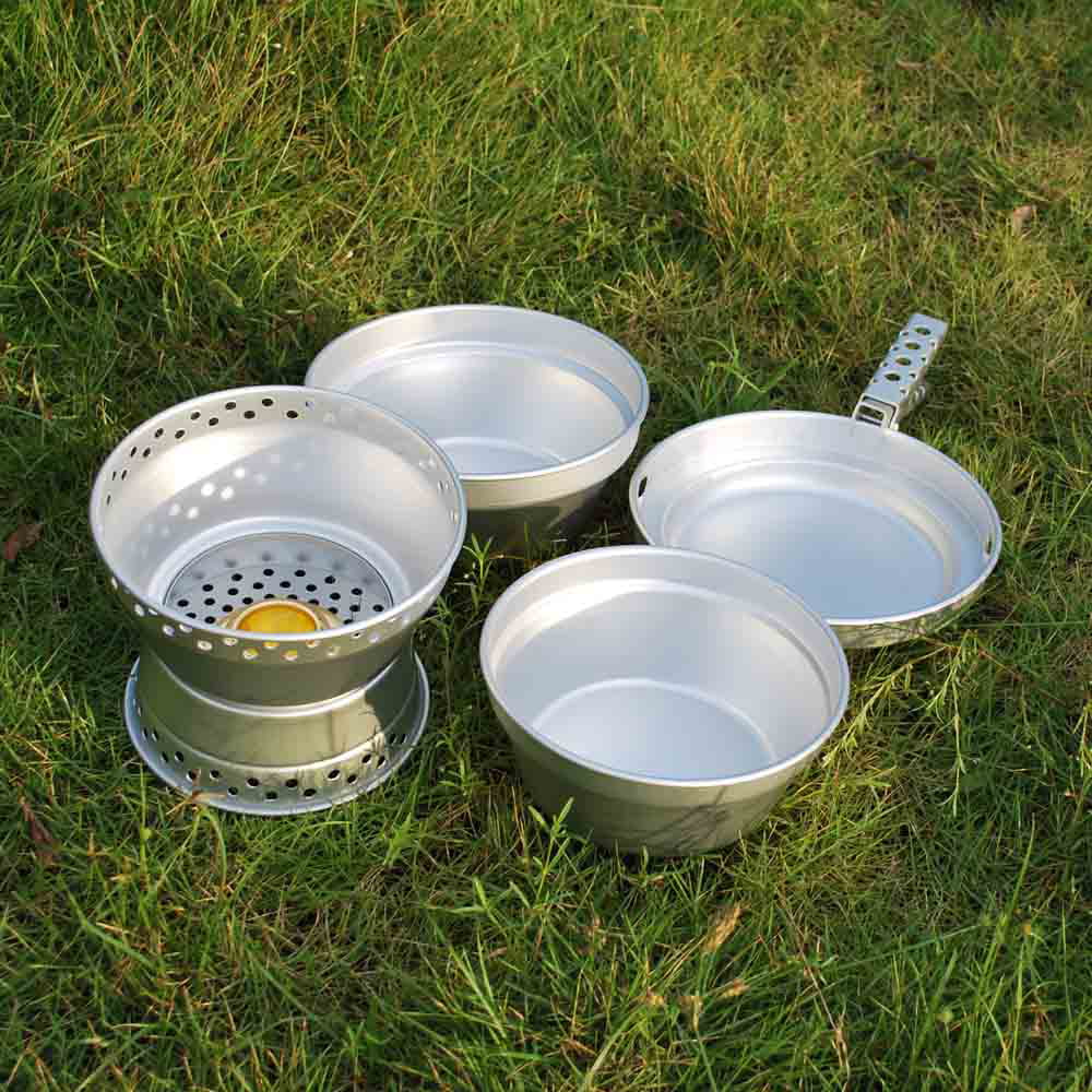 with for Spirit Arealer Pot with Backpacking Stove Cooking BBQ Camping Gripper Stand Mess Portable Kit Pan Hiking Cookware Picnic Set