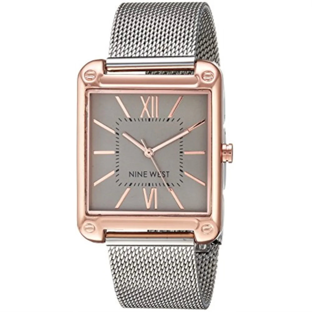 and silver-tone bracelet west mesh watch women's gold-tone rose nine