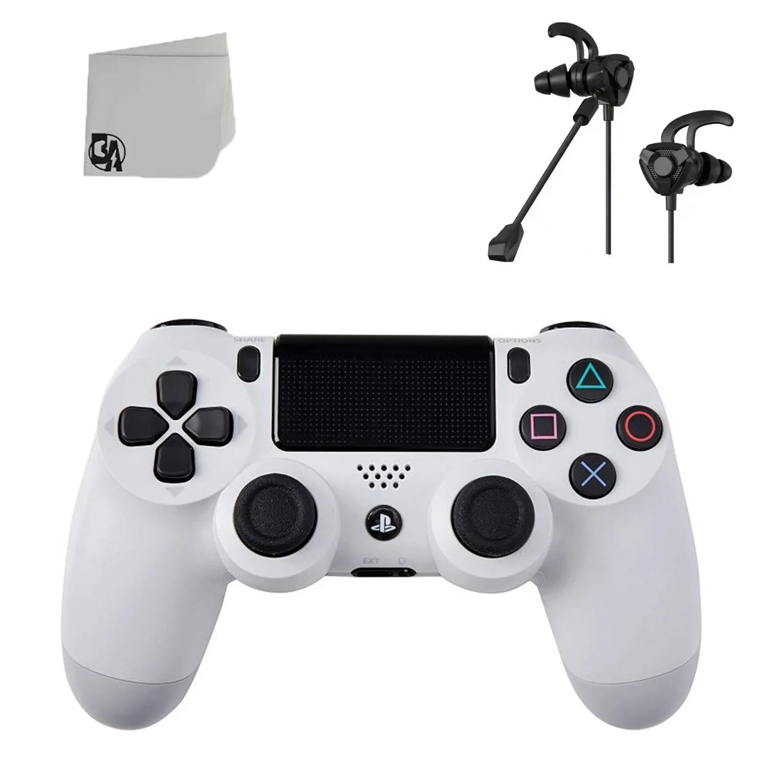 Like PlayStation New Earbuds AXTION White Bundle - - BOLT Wireless Controller DualShock With 4 Blue