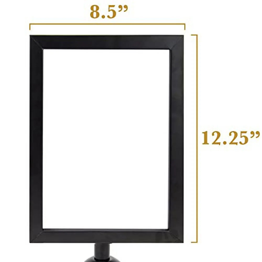Portrait Stanchion 2" Pedro's Frame Party Pudgy by - Sign Double-Sided Black Supplies Retractable x 8.5" Metal for Stanchions Belt 11" Diameter Holder