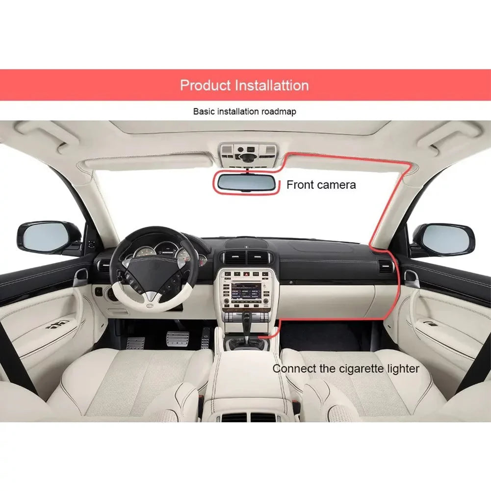 And Triple Car Camera 2\\\" DVR Cam Lens Video Front HD Driving Rear Recorder Dash
