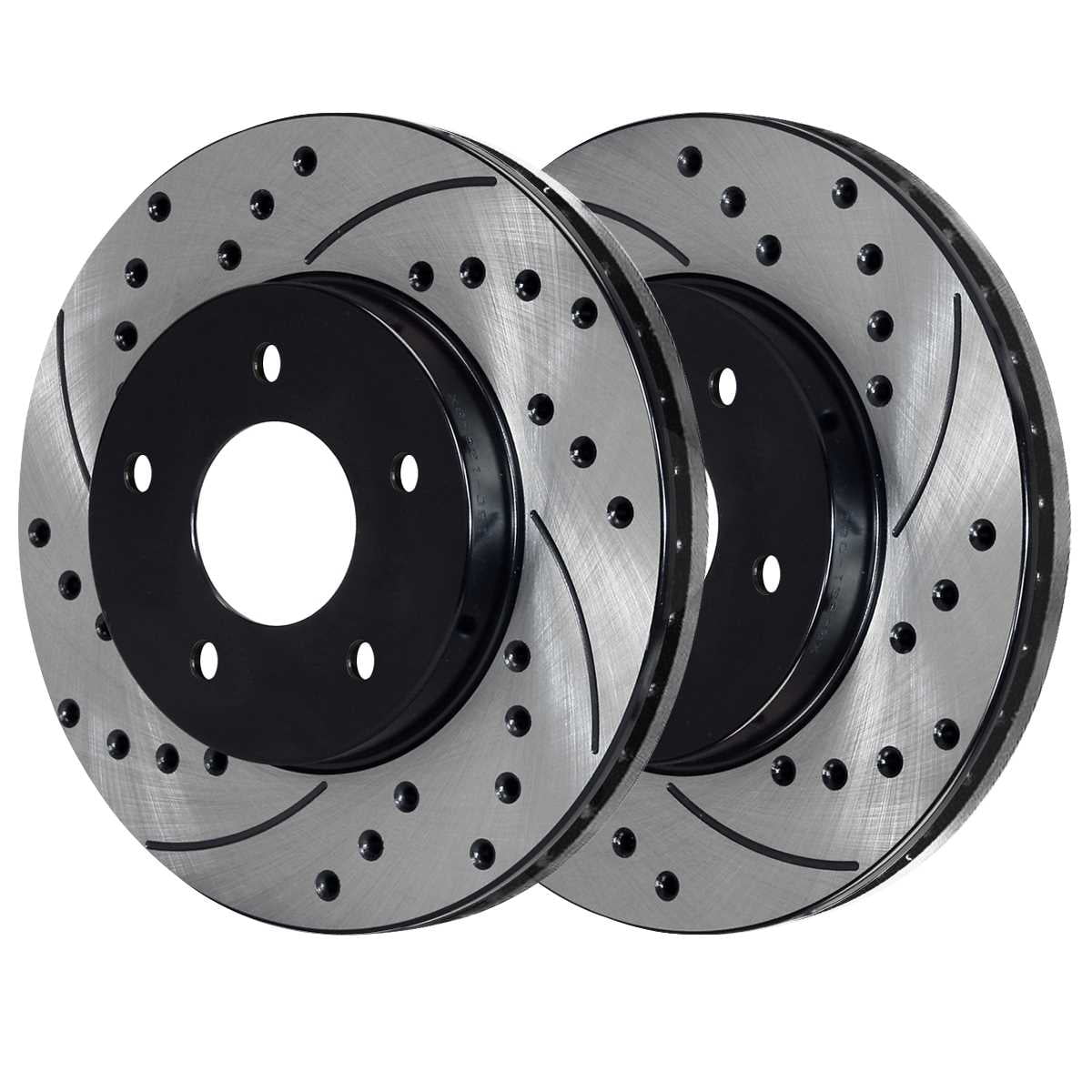 Front Kit for Dodge Rotors 4.7L and V6 Brake Driver Ram Pads Drilled Passenger 2004-2006 4WD 2005 and Replacement 1500 3.7L Slotted Durango Ceramic 5.9L AutoShack V8 5.7L Black RWD 2002-2004 Side
