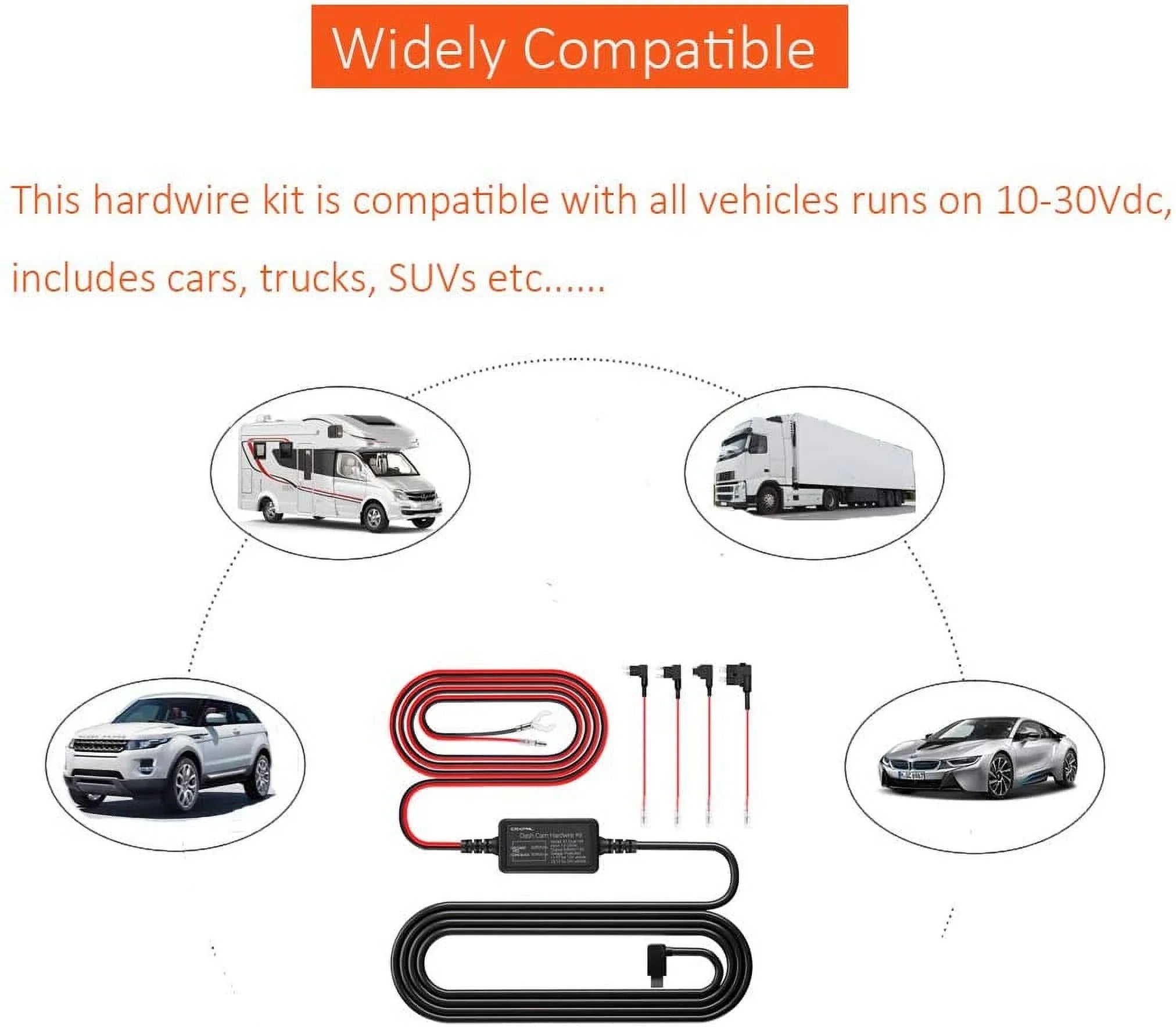 Fuse Holders Circuit Add USB with Camera, ATO, for Hardwire ACS, Type-C Mini, Connector, ro2 Dash Kit A