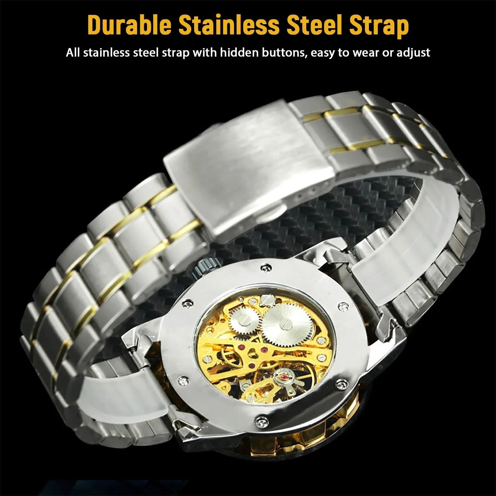 Watch Wristwatch Automatic US Stainless Men's Steel Luxury Mechanical Waterproof