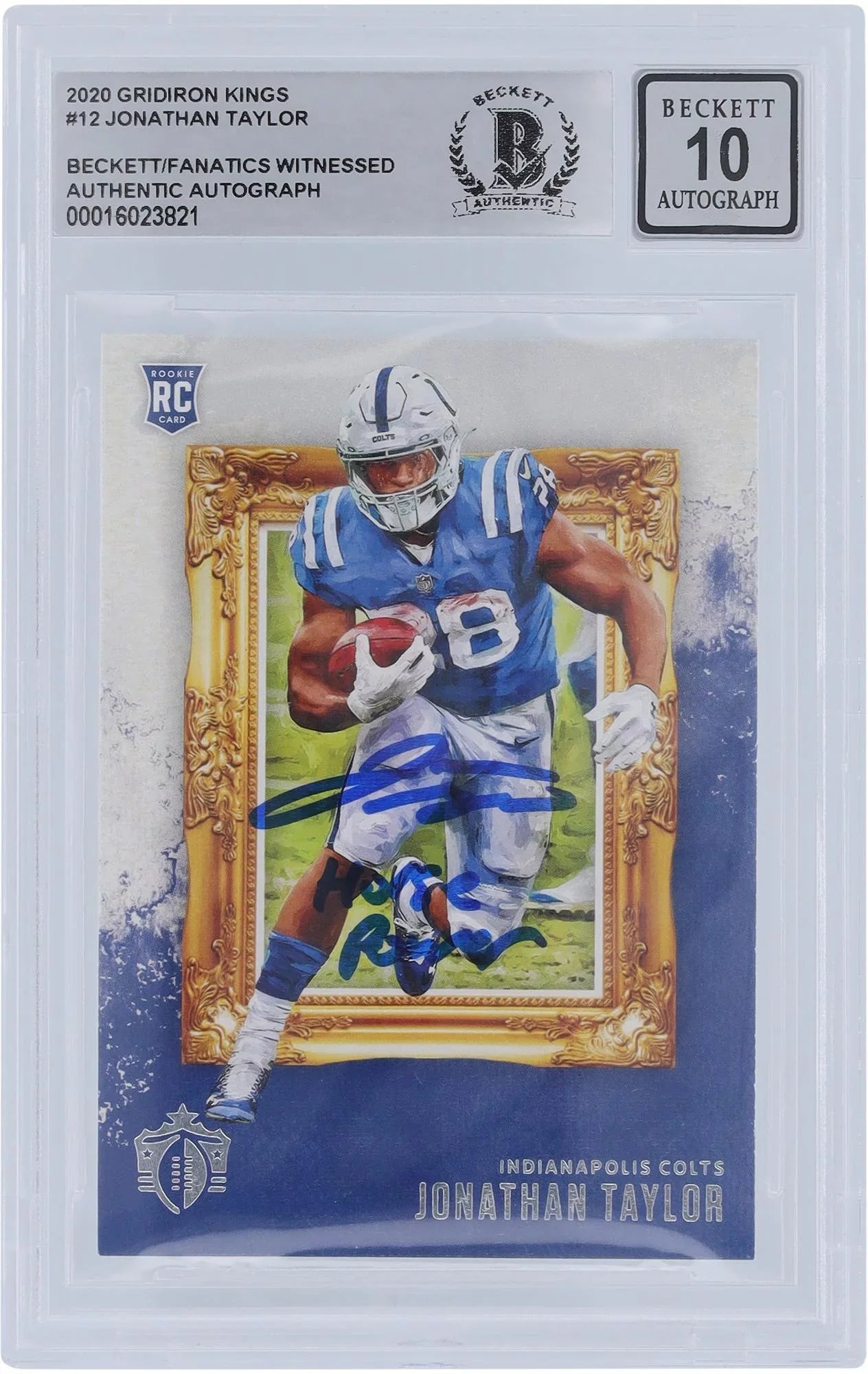 Inscription Rookie Colts Certified Authenticated 10 Autographed 2020 Fanatics Fanatics Kings Taylor Jonathan "Horse #GK-12 Beckett Power" Gridiron Authentic Witnessed with Panini Indianapolis - Card