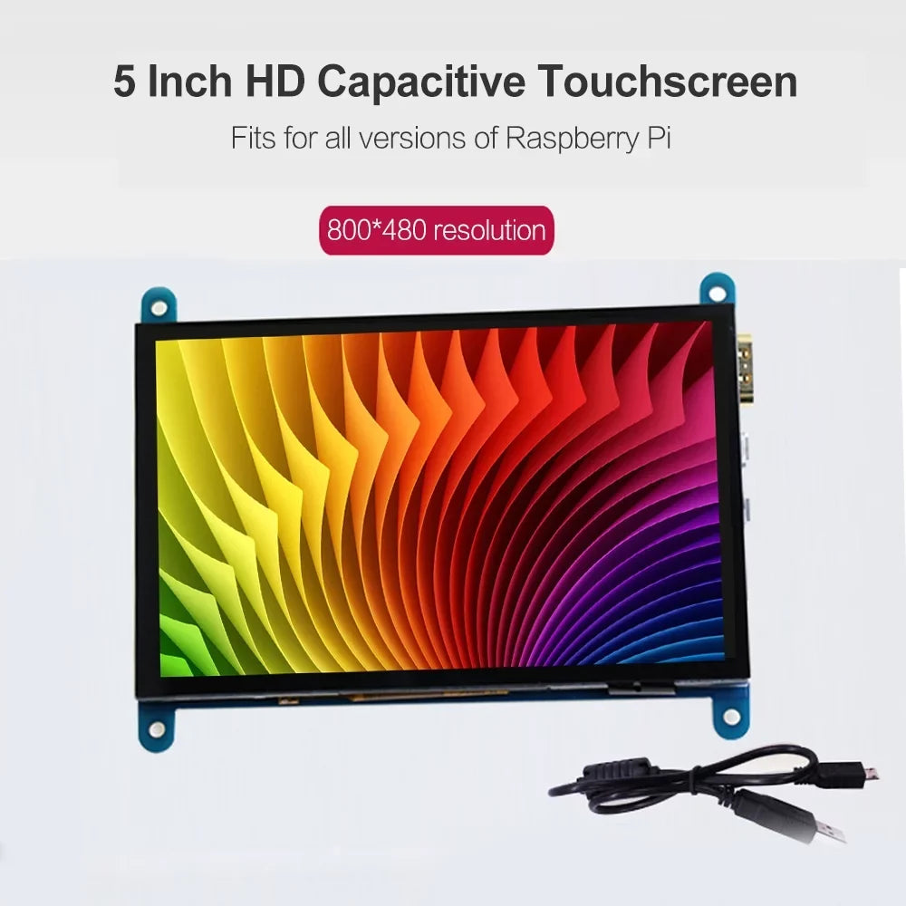 HD Monitor Display Pi Capacitive Portable Raspberry Touchscreen 5 800*480 with Small Inch USB Andoer Interface Resolution HD Compatible with Tool