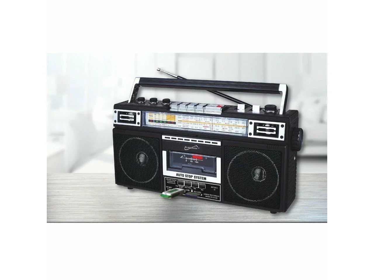 Radio, Portable Black, Supersonic SC-3201BT-BK AM/FM