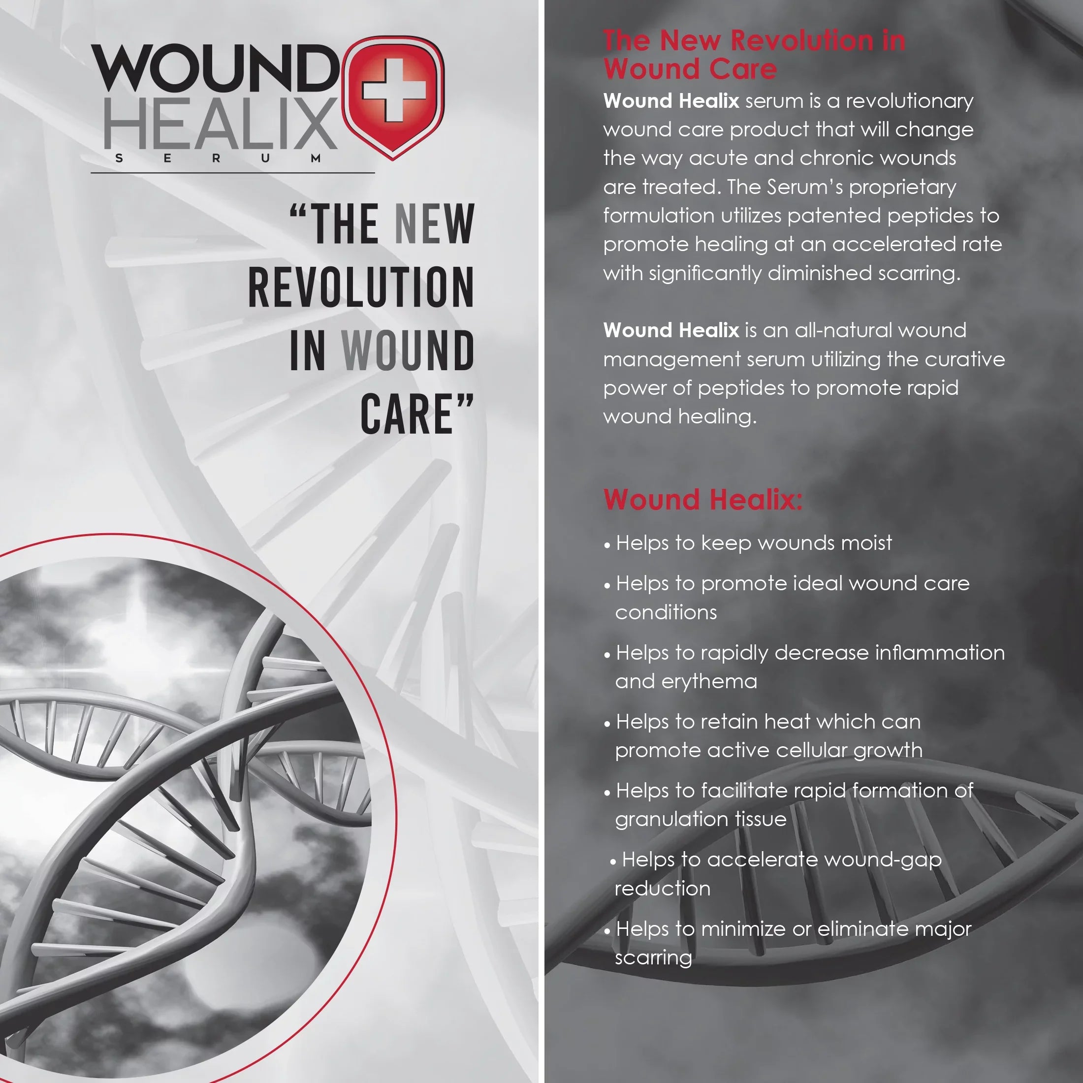 '- Healix Wound Serum & Wound Burn Care Patented Rapid