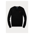 V-Neck (Small, Pima Black) Sweater Cotton Mens Polo Lauren Ralph