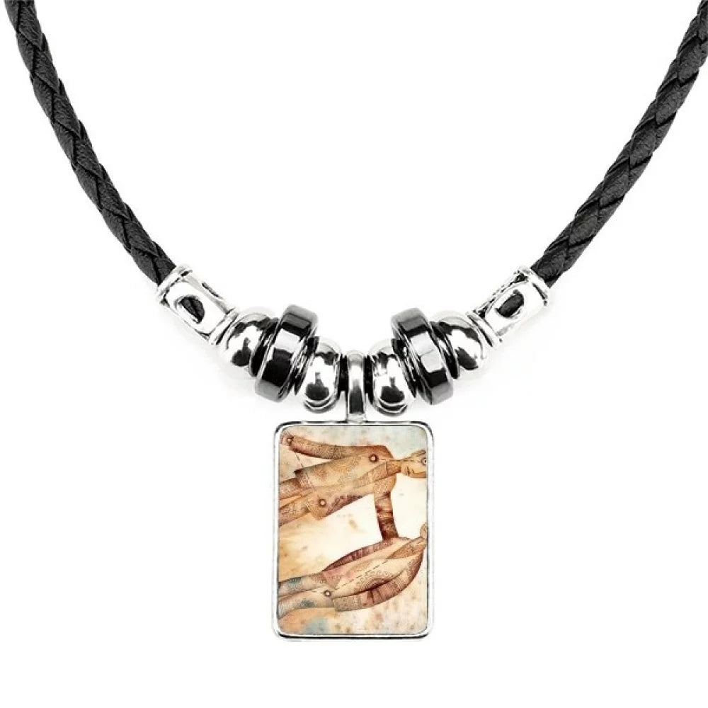 Torque Necklace June May Rope Zodiac Leather Pendant Jewelry Geni Constellation