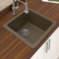L W Quartz Granite 16.64'' Bowl Winpro Dual Sink x Mount Kitchen 16.64'' Single