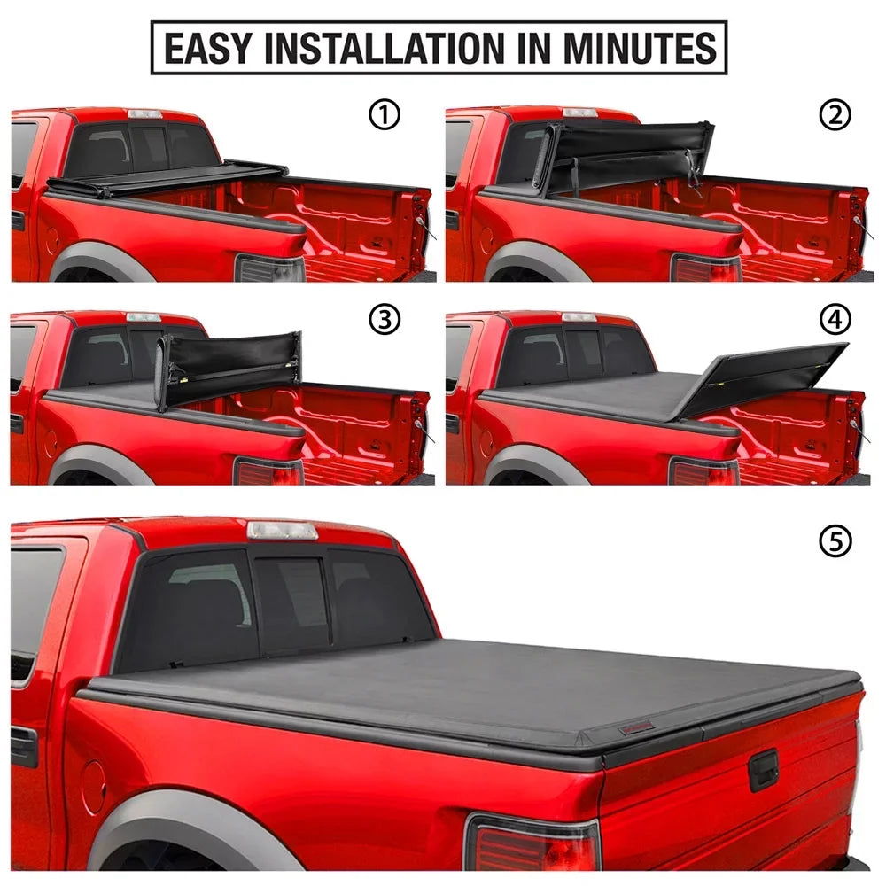 Ram with TCD484011 6'4" 1500; MaxMate (76") 2002-2018 Cover Soft Bed 2003-2023 Tonneau Bed Dodge | Compatible Quad-fold 2500 Classic | 2019-2023 3500; Truck