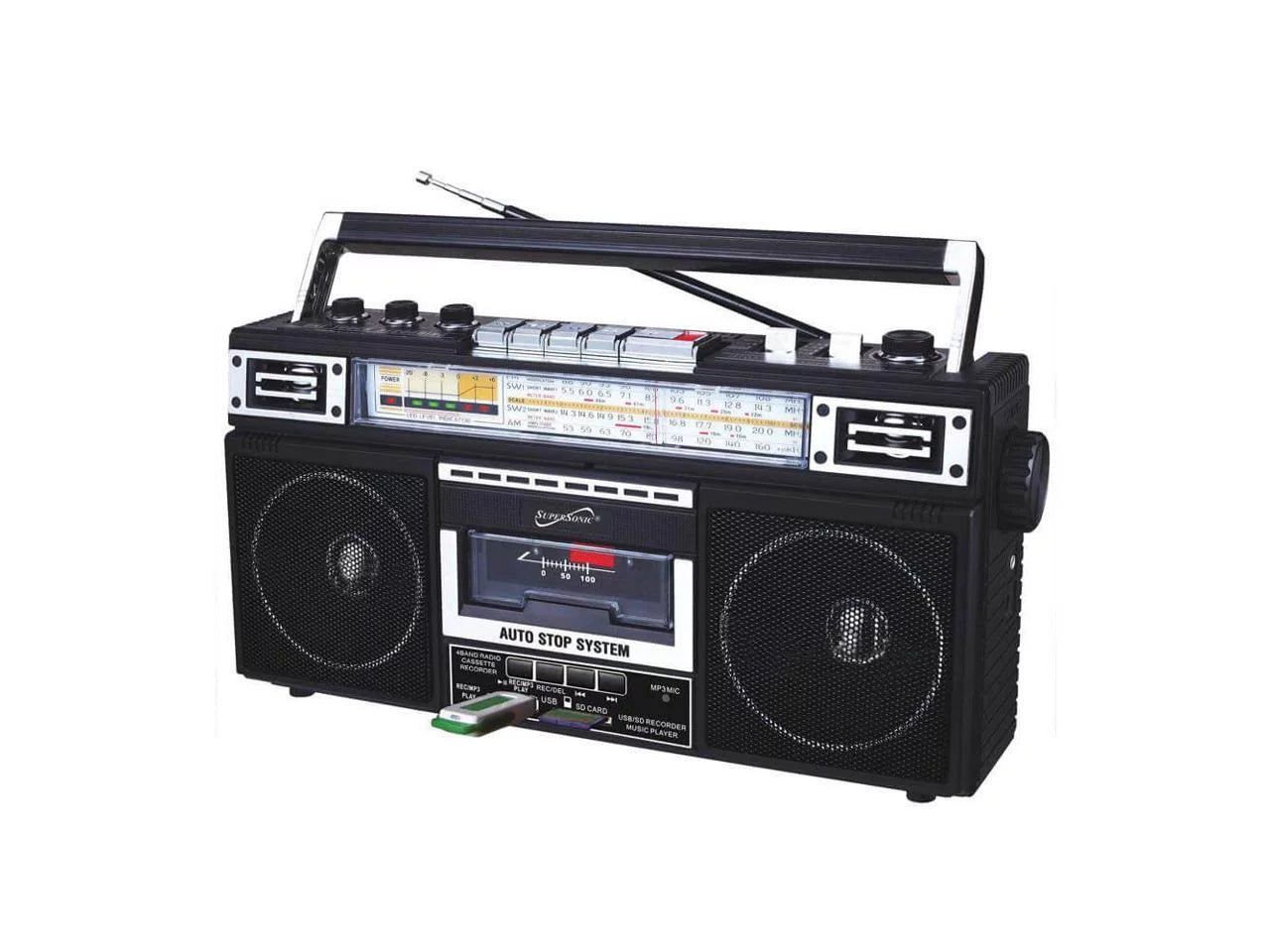 Radio, Portable Black, Supersonic SC-3201BT-BK AM/FM
