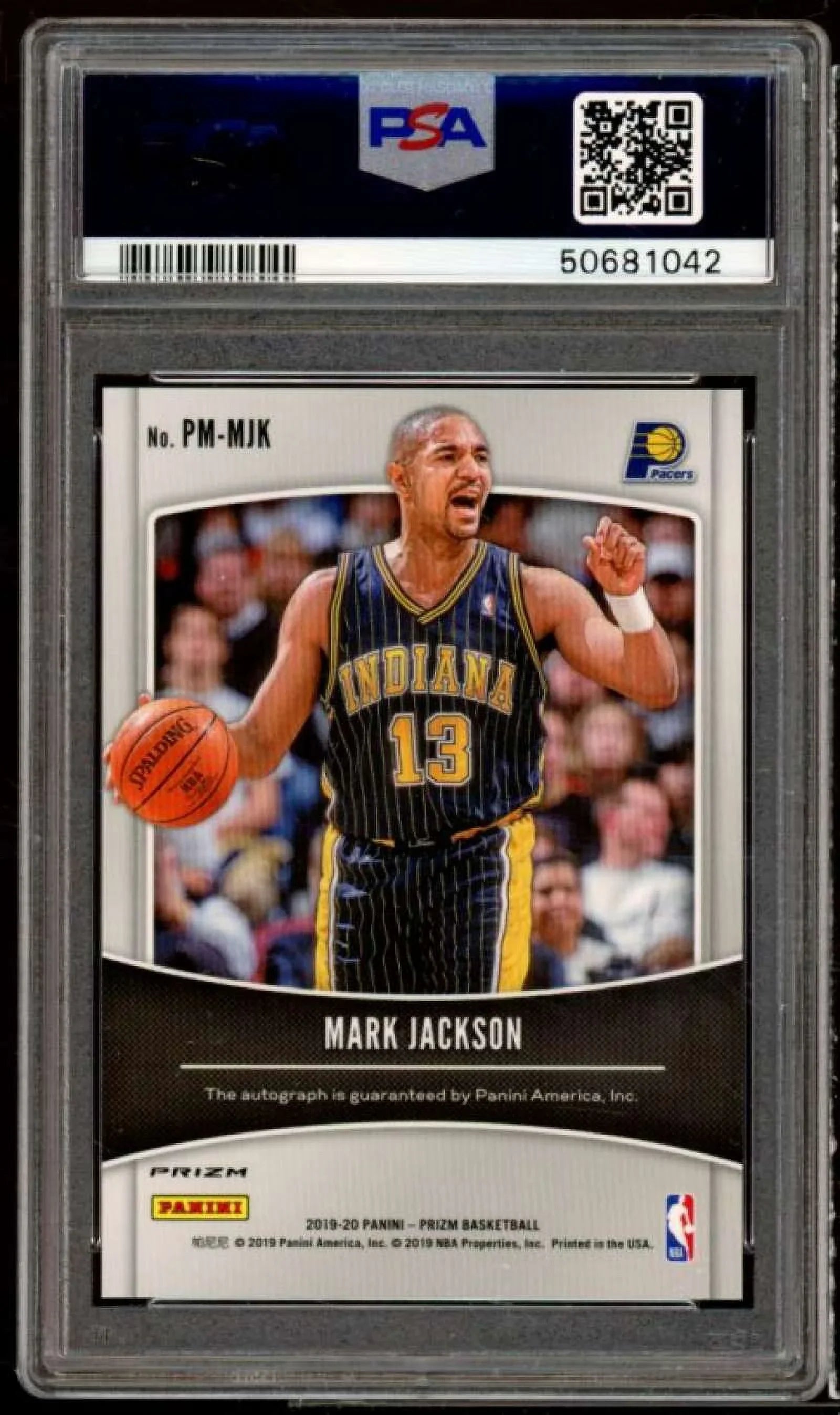 Prizm Card Penmanship Mark Jackson 9 Prizm 2019-20 Silver PSA #PM-MJK Panini