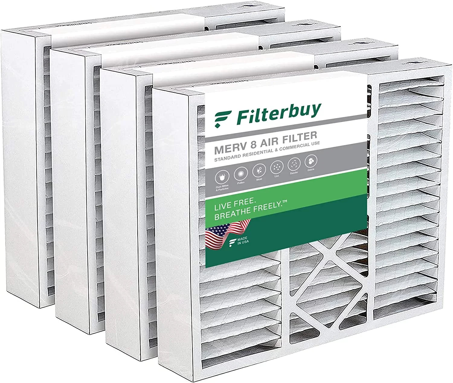 for 8 Honeywell HVAC Filterbuy 16x20x5 Pleated Filters AC MERV (4-Pack) Furnace Air FC100A1003