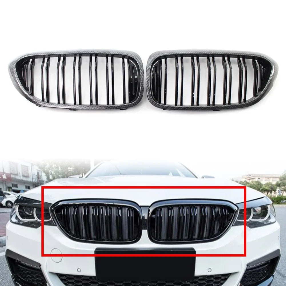 for 2018 BMW 5 Series Trim 2017 NS 540i Carbon G30 Cover G38 2019, Keney Grill Grille Front Style G31 Fiber 530i