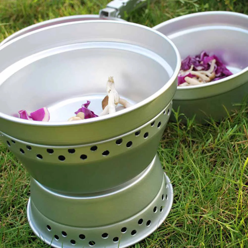 with for Spirit Arealer Pot with Backpacking Stove Cooking BBQ Camping Gripper Stand Mess Portable Kit Pan Hiking Cookware Picnic Set