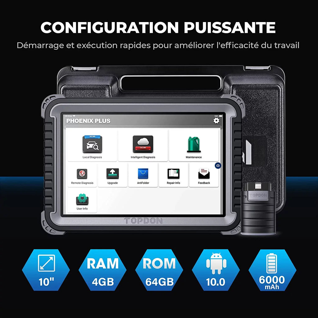 Matching,34 Phoenix TOPDON Diagnostic Car Key OBD2 Scanner Tool Scan Bi-directional Plus Coding, Advanced Services Reset ECU